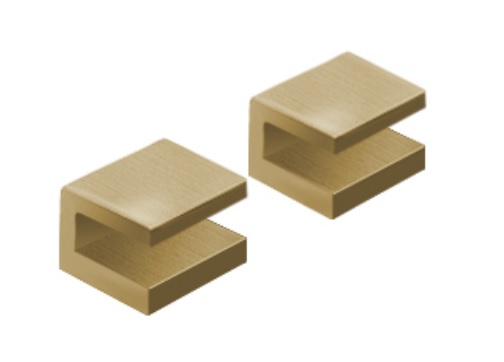 Square Glass Shelf Clamp / Bracket - Brass Shelf Bracket