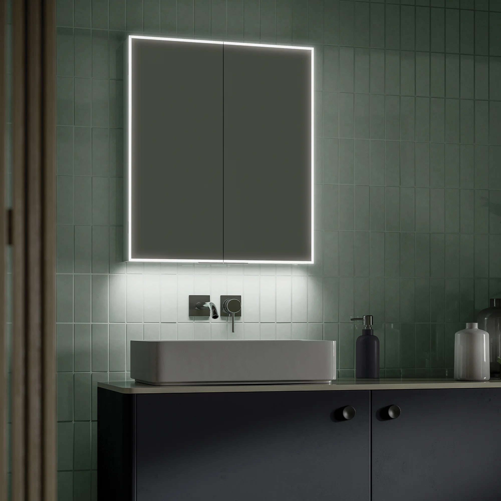 HiB Bathroom Mirror Cabinet | Exos - LED Illuminated | Available in ...